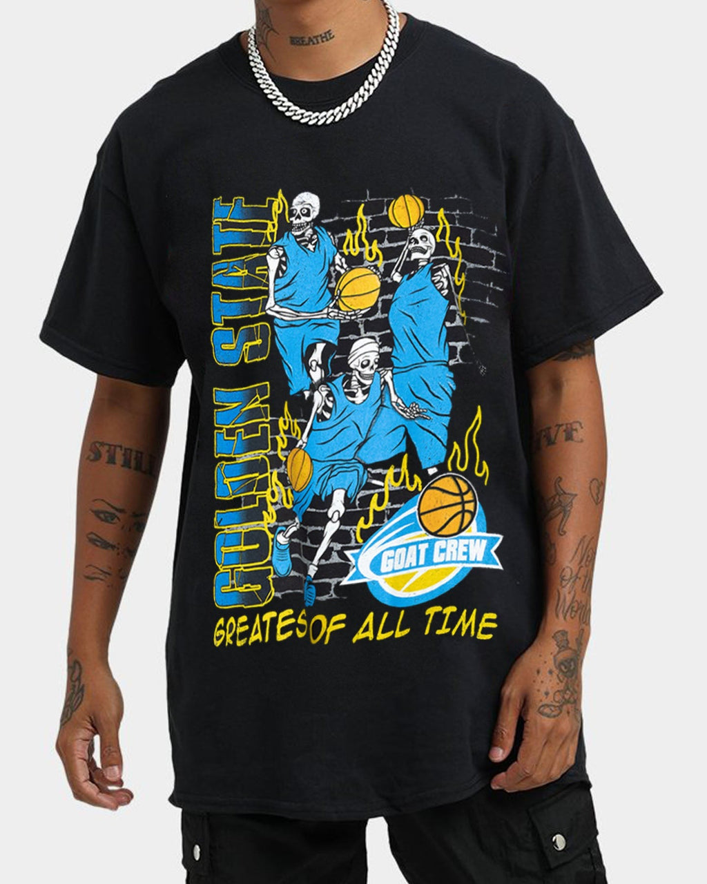 Goat Crew Golden Finals Vintage T-Shirt Washed Black