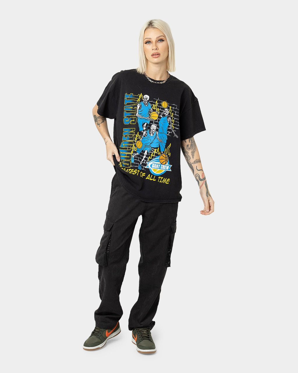 Goat Crew Golden Finals Vintage T-Shirt Washed Black Style001