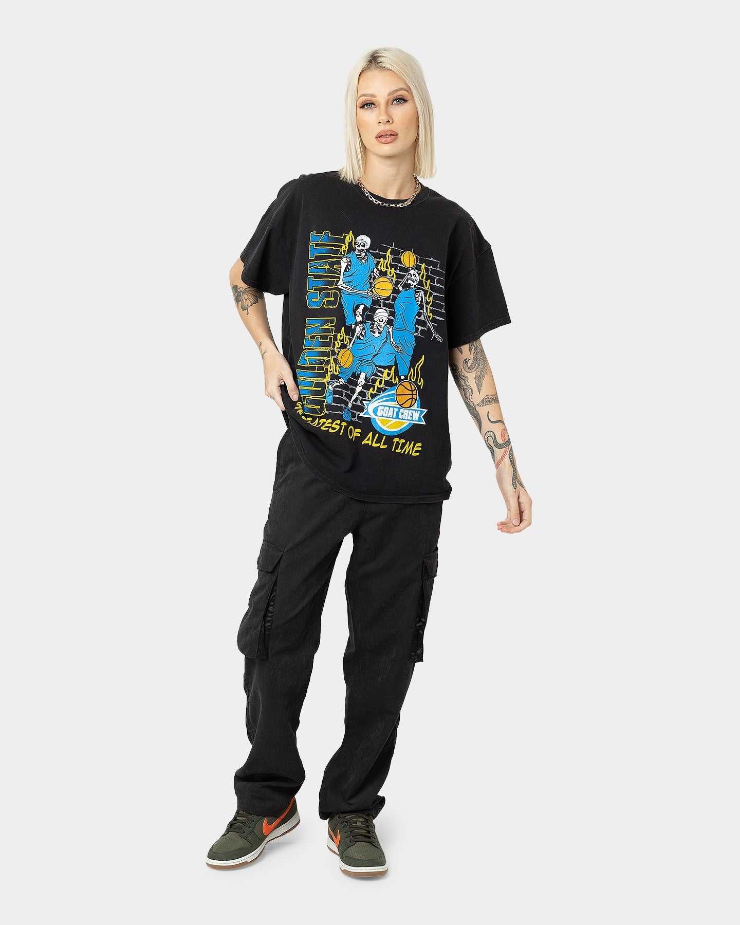 Goat Crew Golden Finals Vintage T-Shirt Washed Black Style001