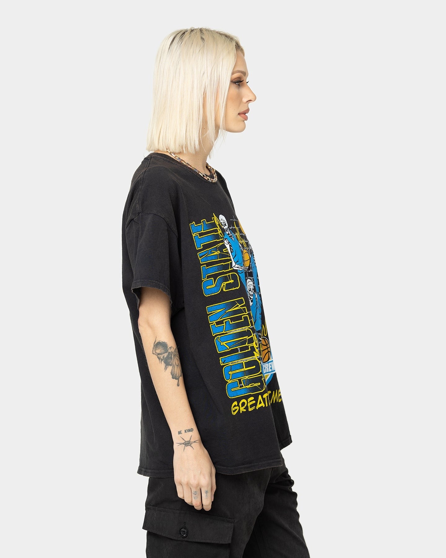 Goat Crew Golden Finals Vintage T-Shirt Washed Black Style001