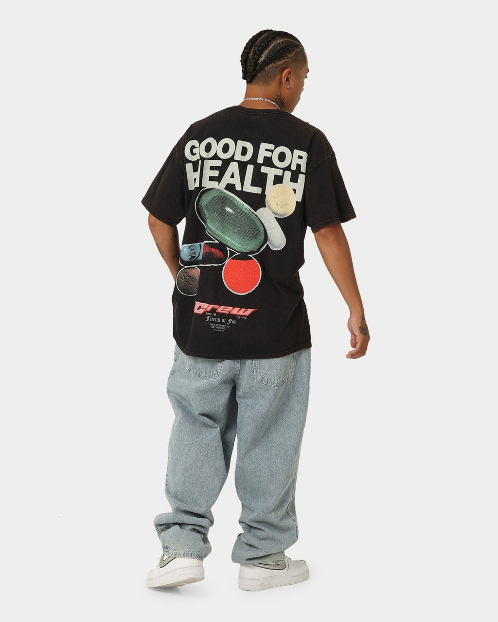 Goat Crew Good 4 Health Vintage T-Shirt Black Wash