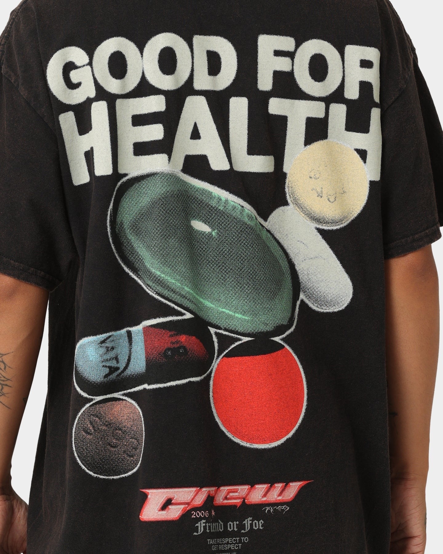 Goat Crew Good 4 Health Vintage T-Shirt Black Wash