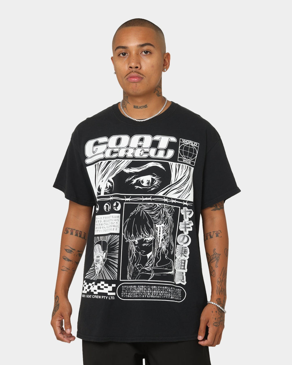 Goat Crew Harajuku Vintage T-Shirt Black Wash