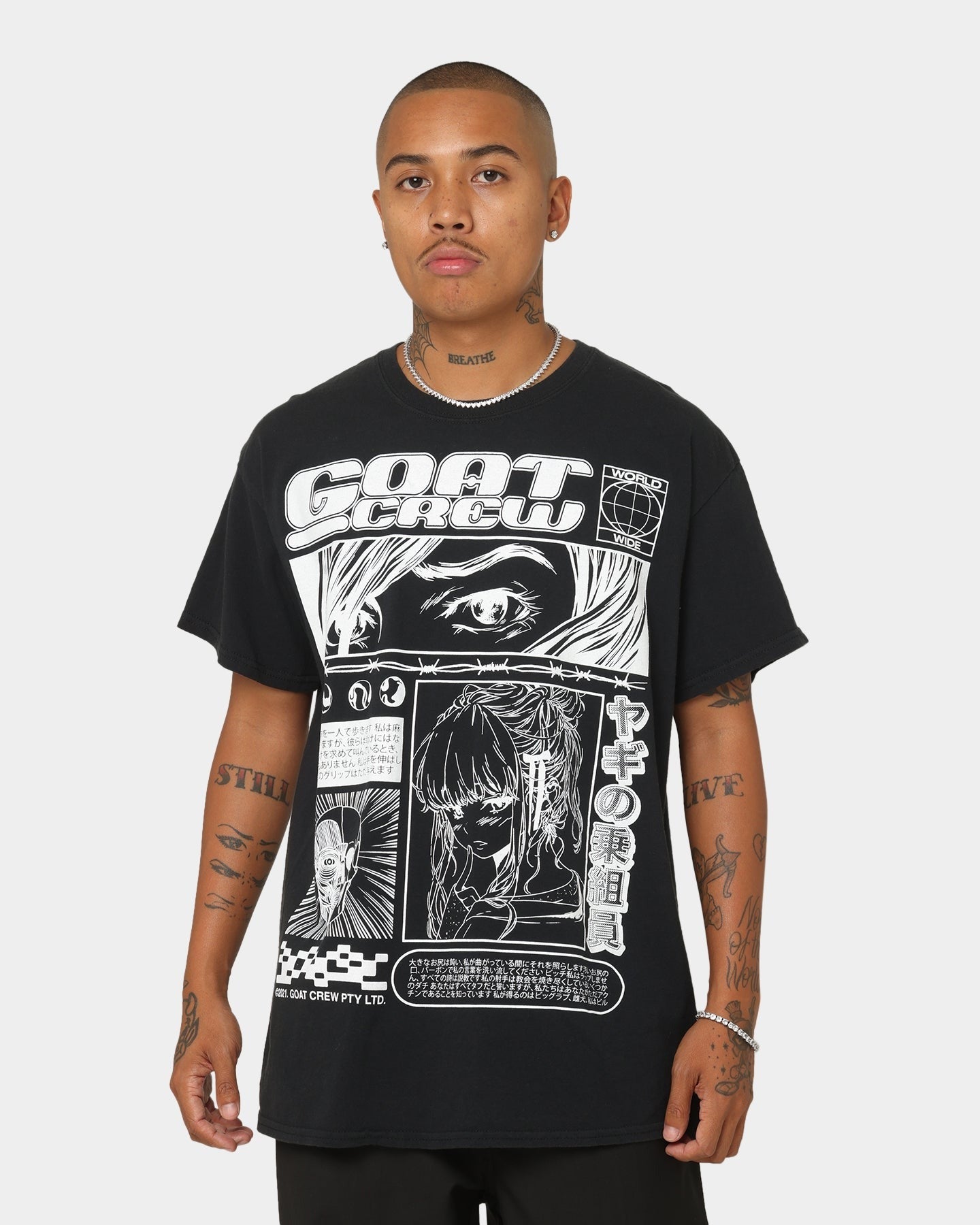 Goat Crew Harajuku Vintage T-Shirt Black Wash