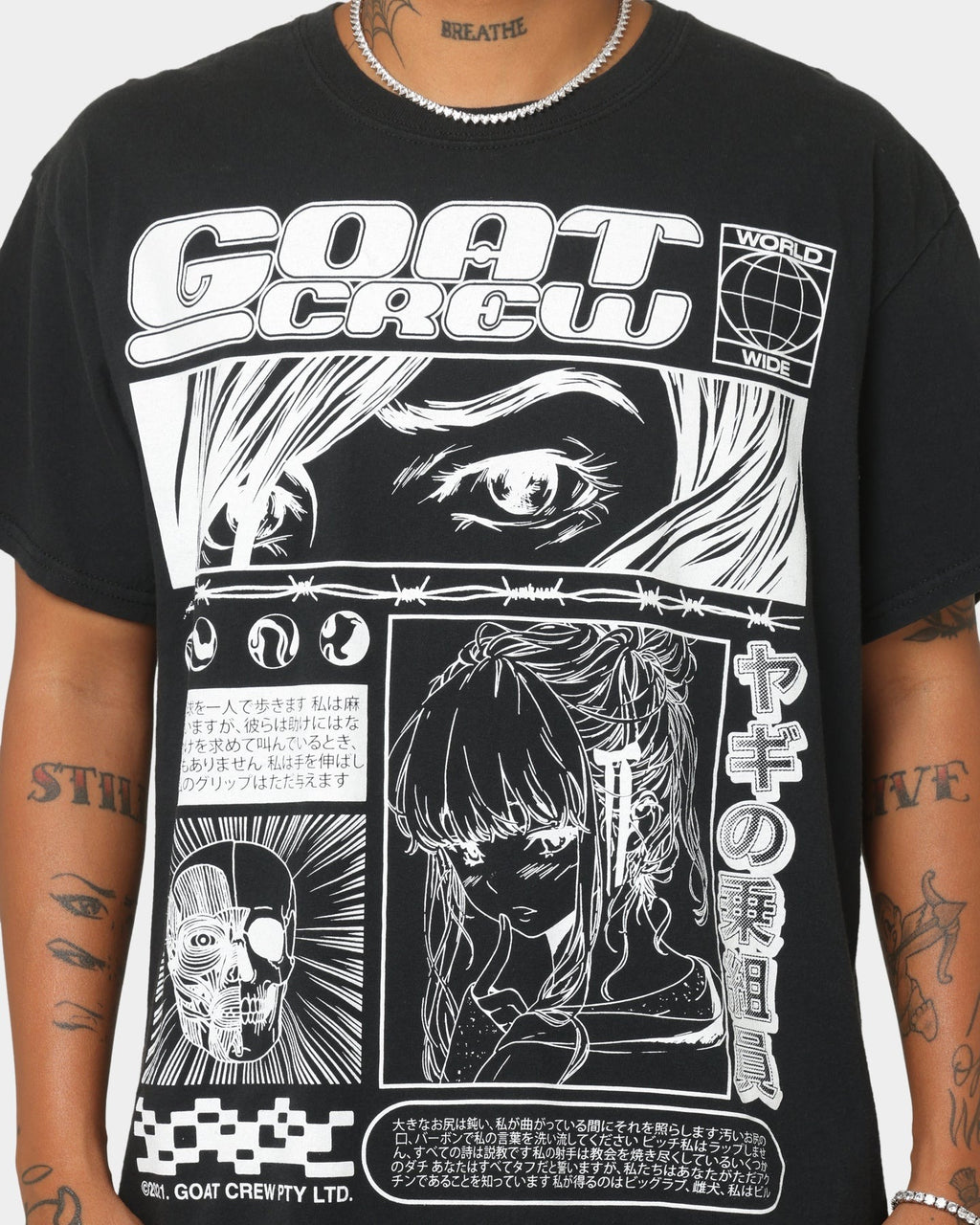Goat Crew Harajuku Vintage T-Shirt Black Wash
