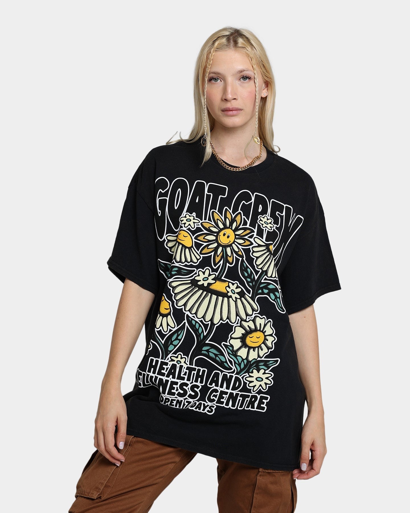 Goat Crew Heath And Wellness Vintage T-Shirt Black Wash Style001