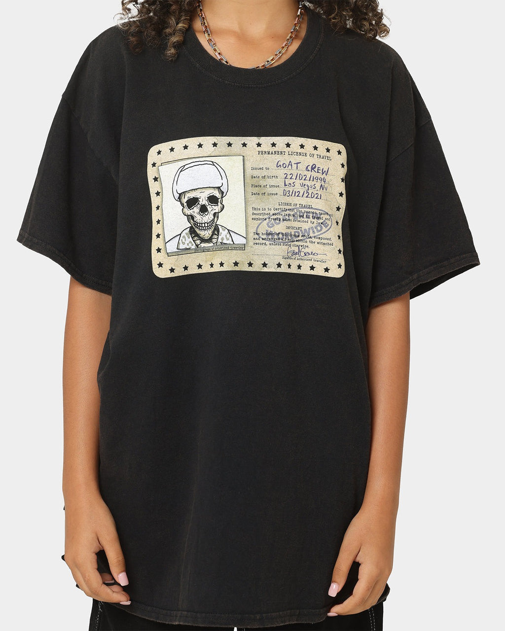 Goat Crew License Vintage T-Shirt Black Style001