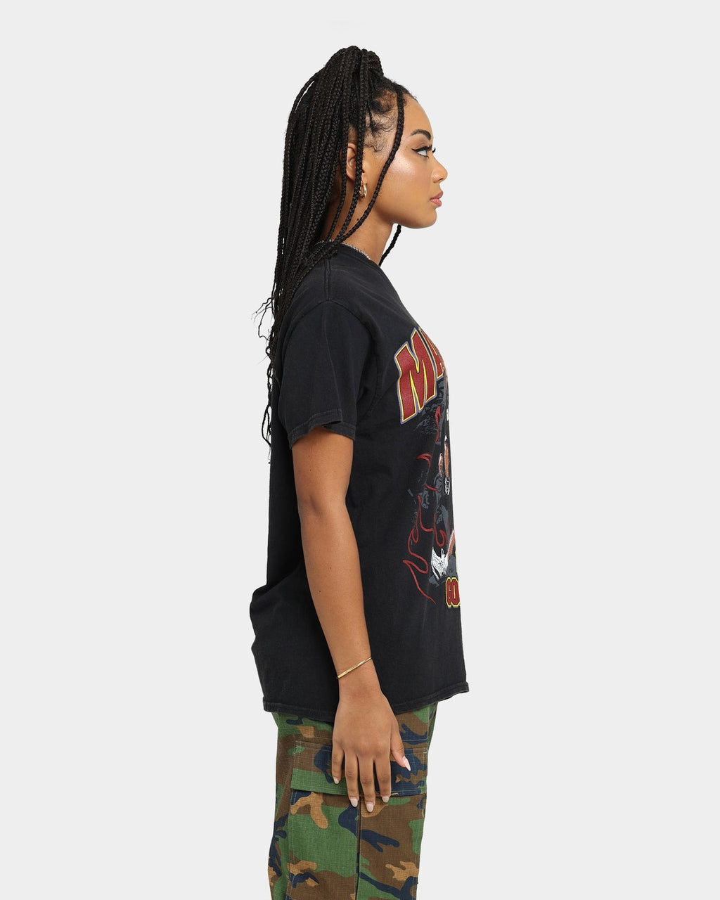 Goat Crew Man Down Vintage T-Shirt Black Wash Style001