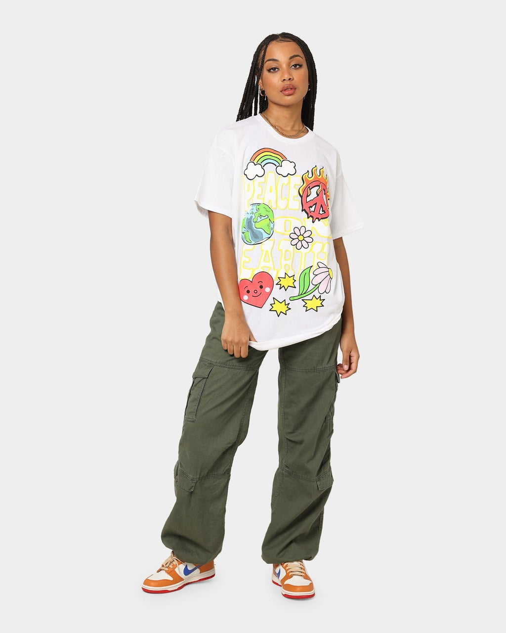 Goat Crew Peace On Earth Vintage T-Shirt White Style001