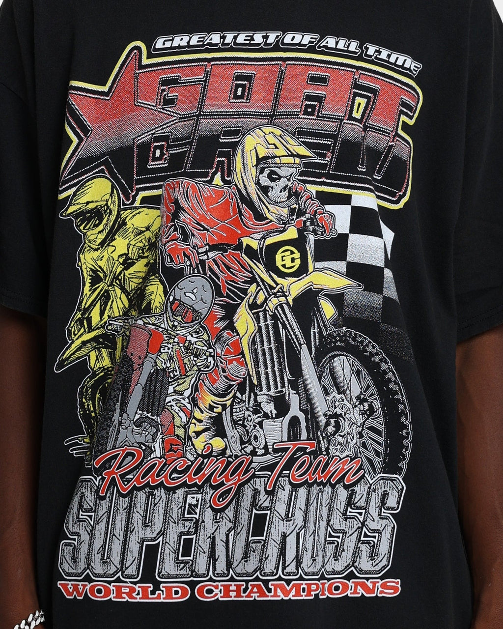 Goat Crew Supercross Racing Team Vintage T-Shirt Black Wash