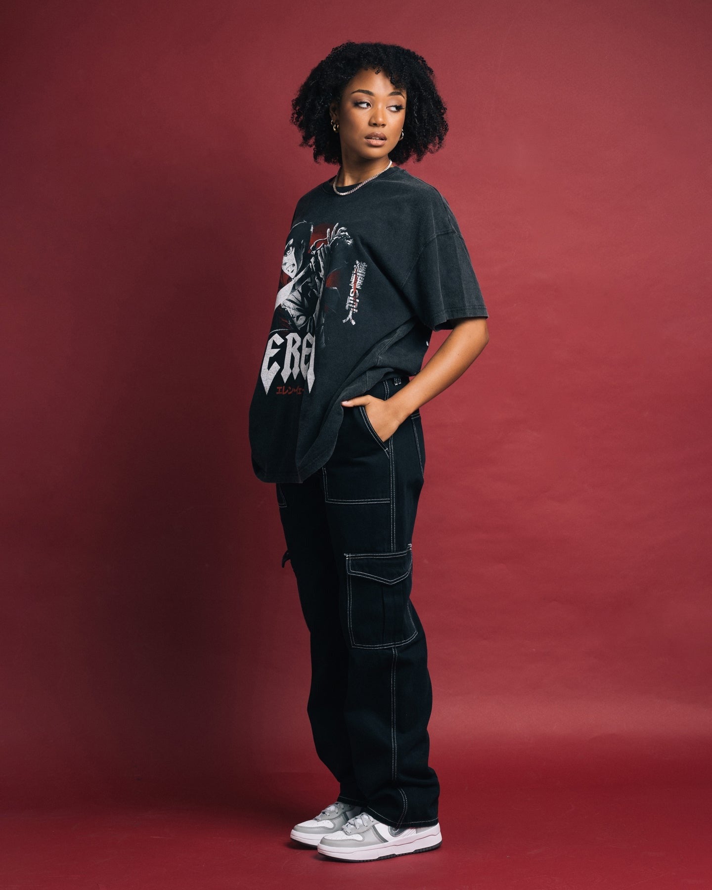 Goat Crew X Attack On Titan Eren Vintage Premium T-Shirt Vintage Black Style001