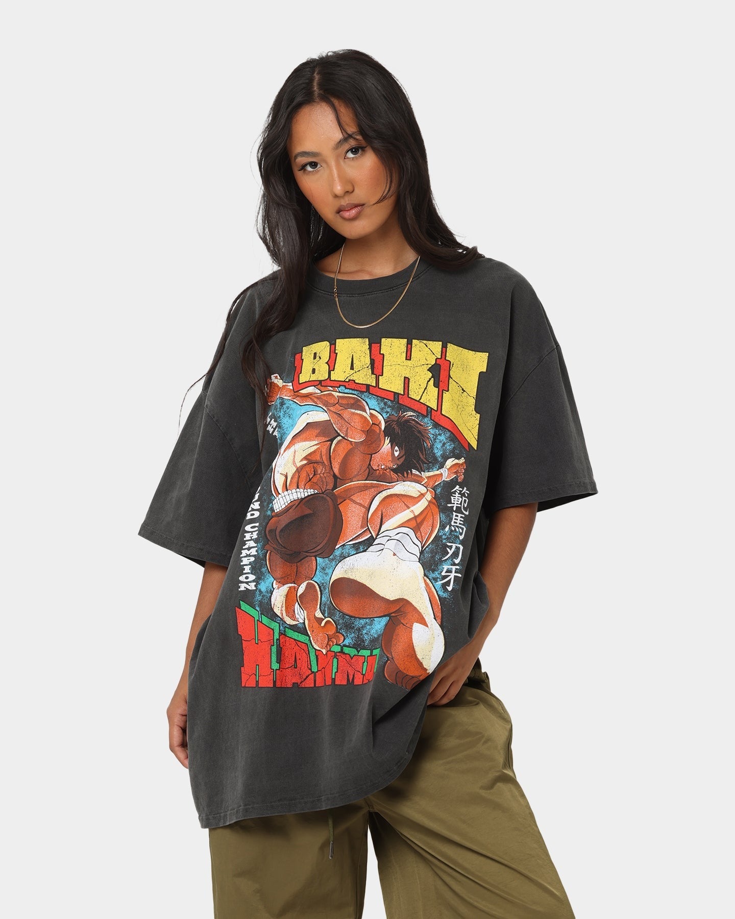 Goat Crew X Baki Hanma Baki Hanma Vintage Heavyweight T-Shirt Black Wash Style001