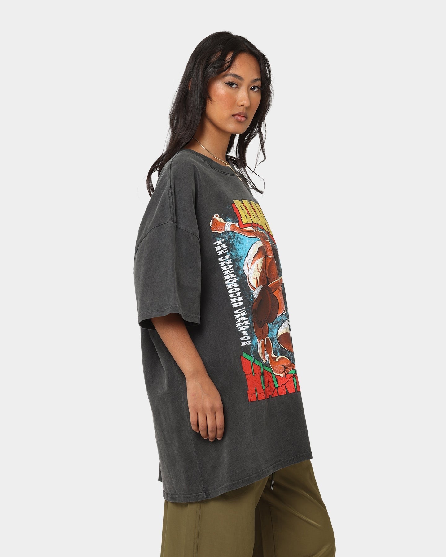 Goat Crew X Baki Hanma Baki Hanma Vintage Heavyweight T-Shirt Black Wash Style001