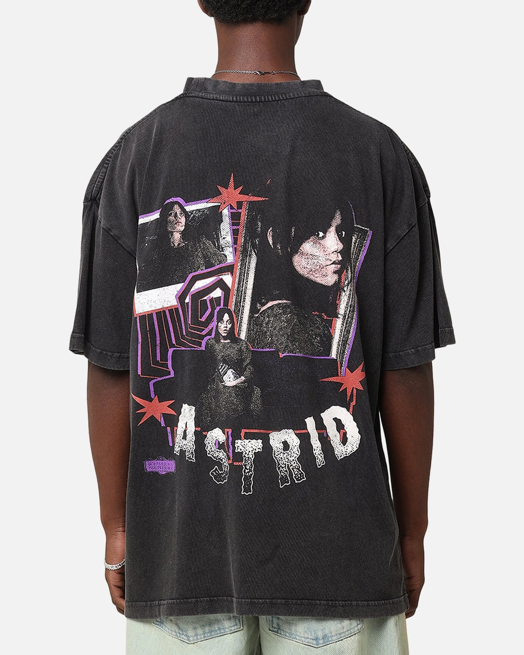 Goat Crew X Beetlejuice Astrid Vintage T-Shirt Black Acidwash