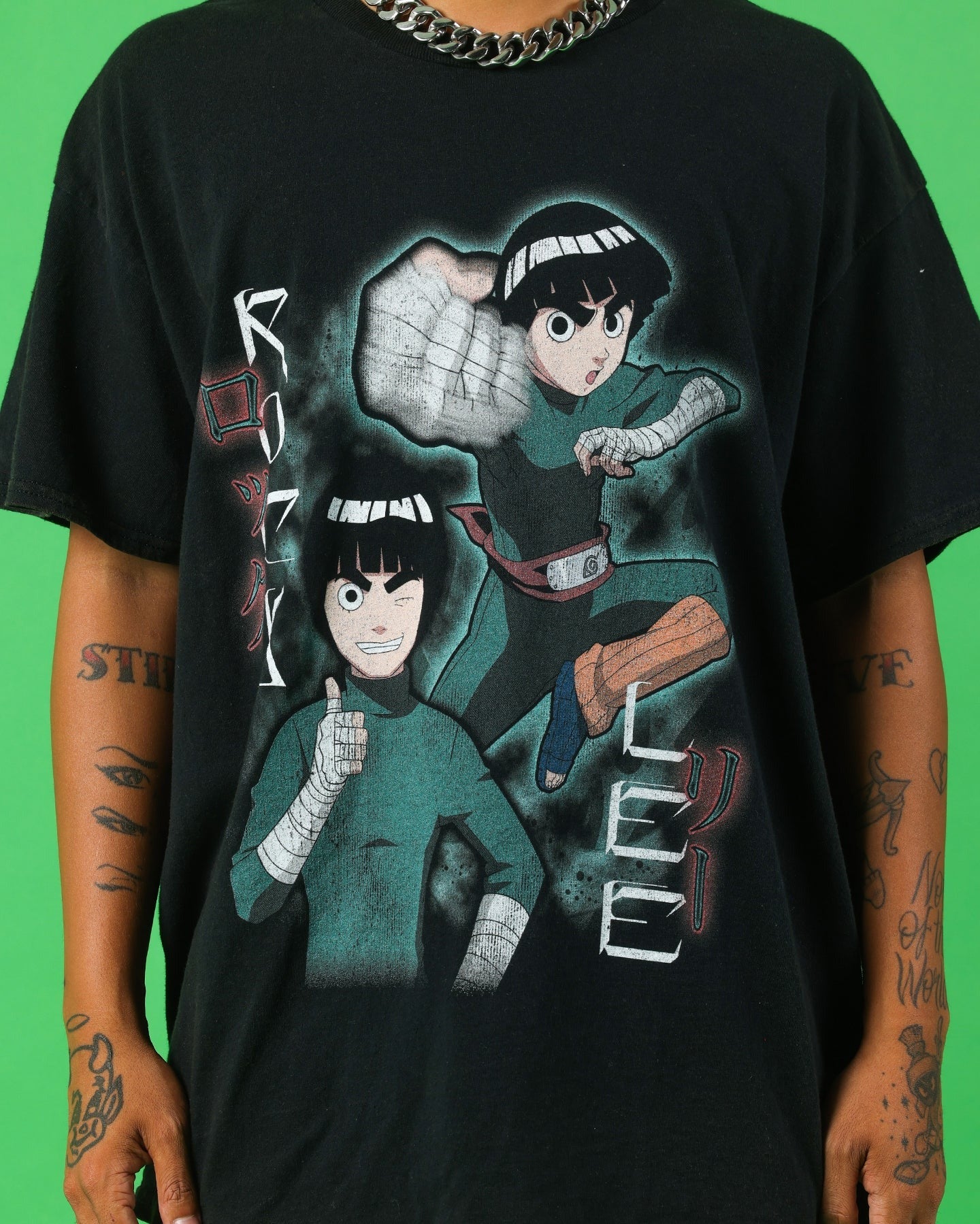 Goat Crew X Naruto Rock Lee Vintage T-Shirt Black Wash