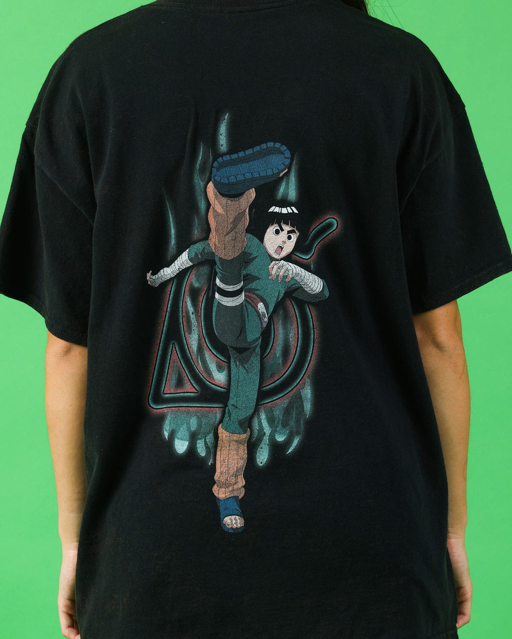 Goat Crew X Naruto Rock Lee Vintage T-Shirt Black Wash Style001