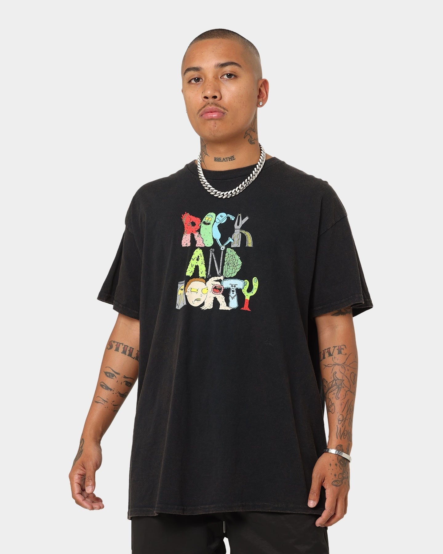 Goat Crew X Rick And Morty Beast Vintage T-Shirt Black Wash