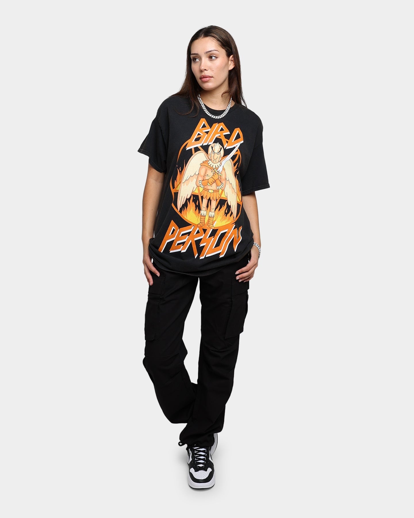 Goat Crew X Rick And Morty Bird Person Vintage T-Shirt Black Wash Style001