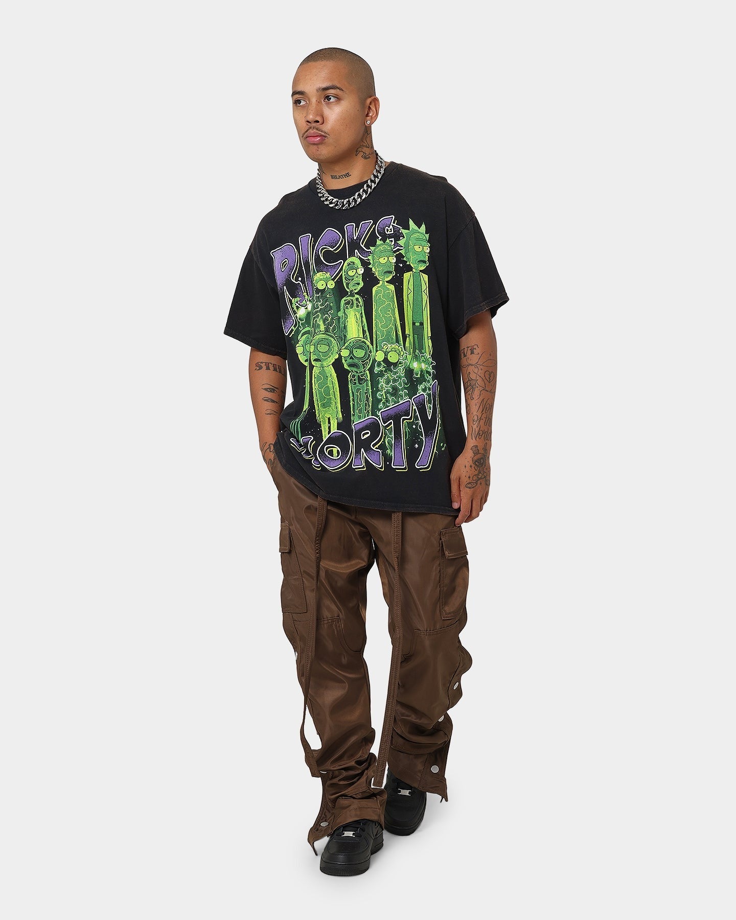 Goat Crew X Rick And Morty R&M Vintage T-Shirt Washed Black