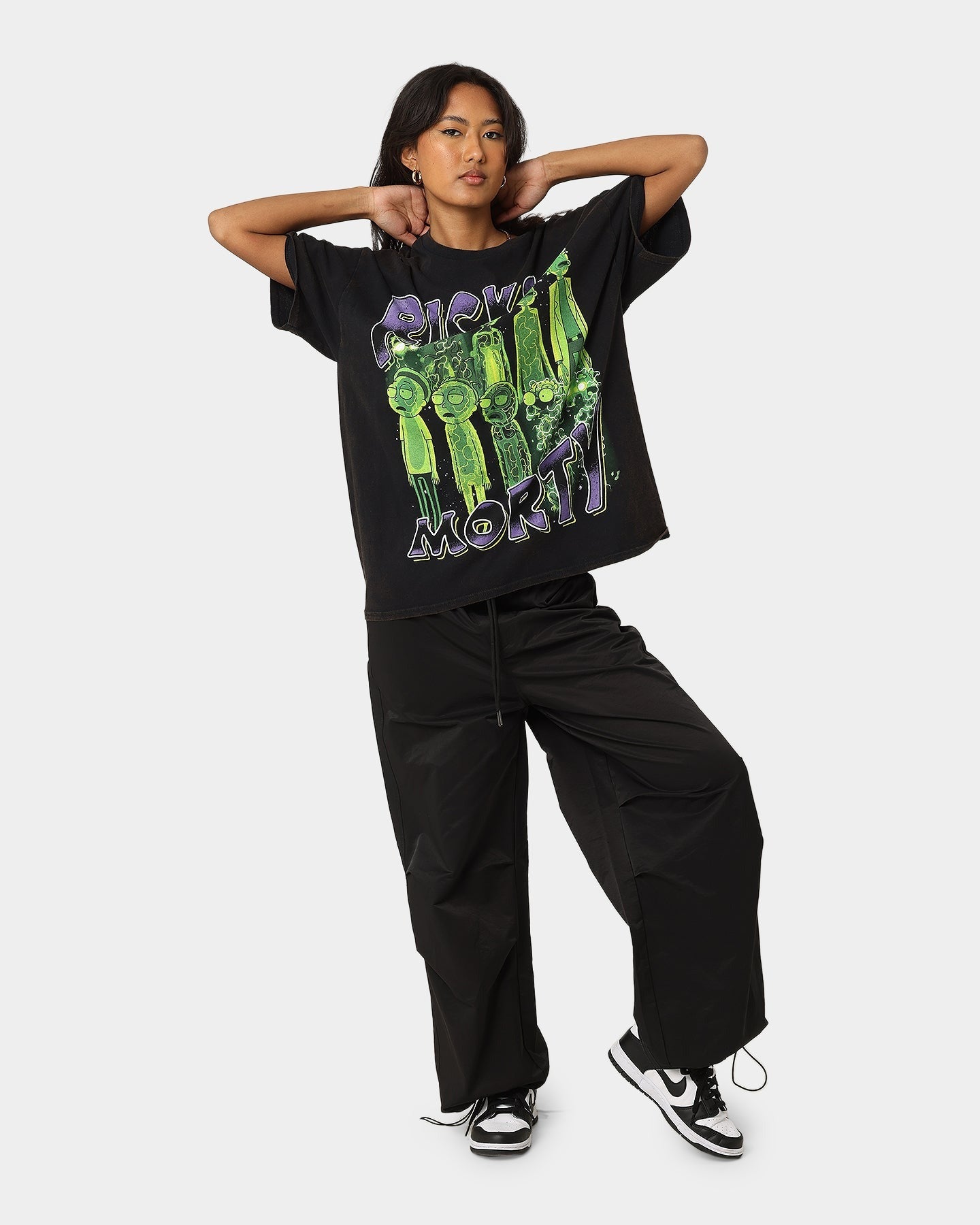 Goat Crew X Rick And Morty R&M Vintage T-Shirt Washed Black Style001