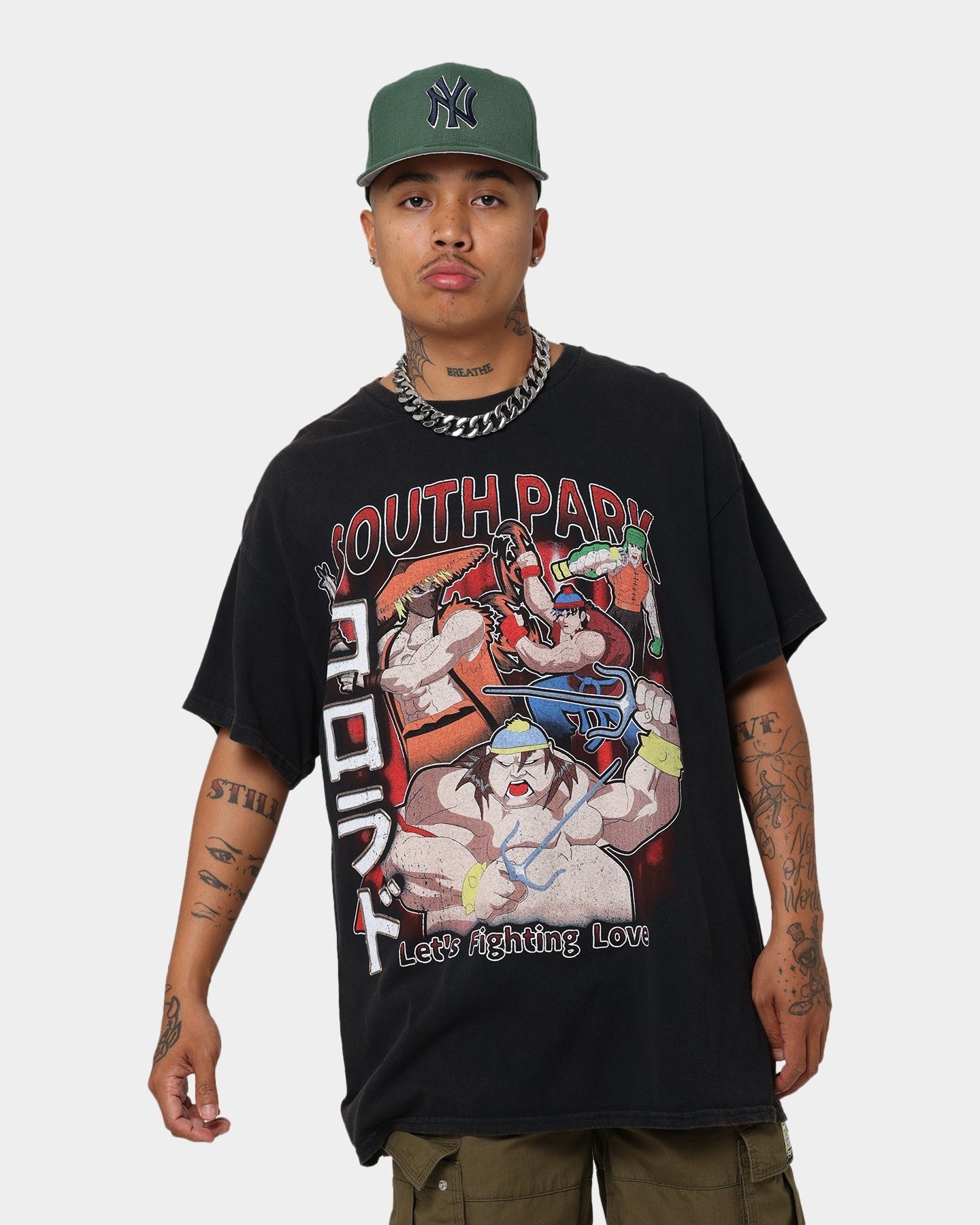 Goat Crew X South Park Let's Fighting Love Vintage T-Shirt Black Wash