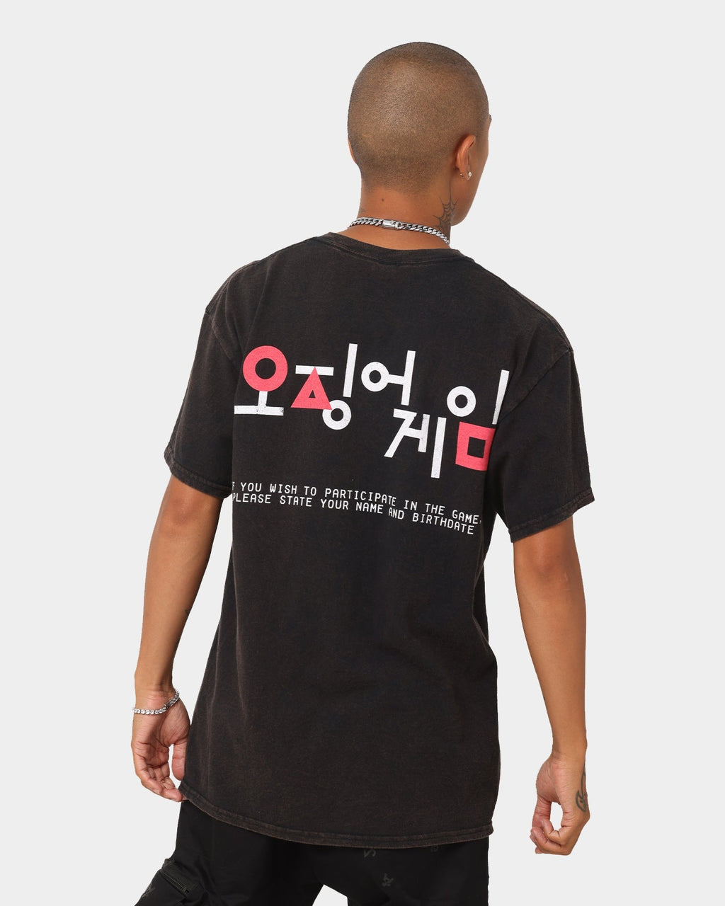 Goat Crew X Squid Game Logo Vintage T-Shirt Black Wash