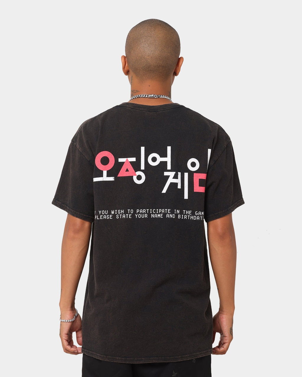 Goat Crew X Squid Game Logo Vintage T-Shirt Black Wash