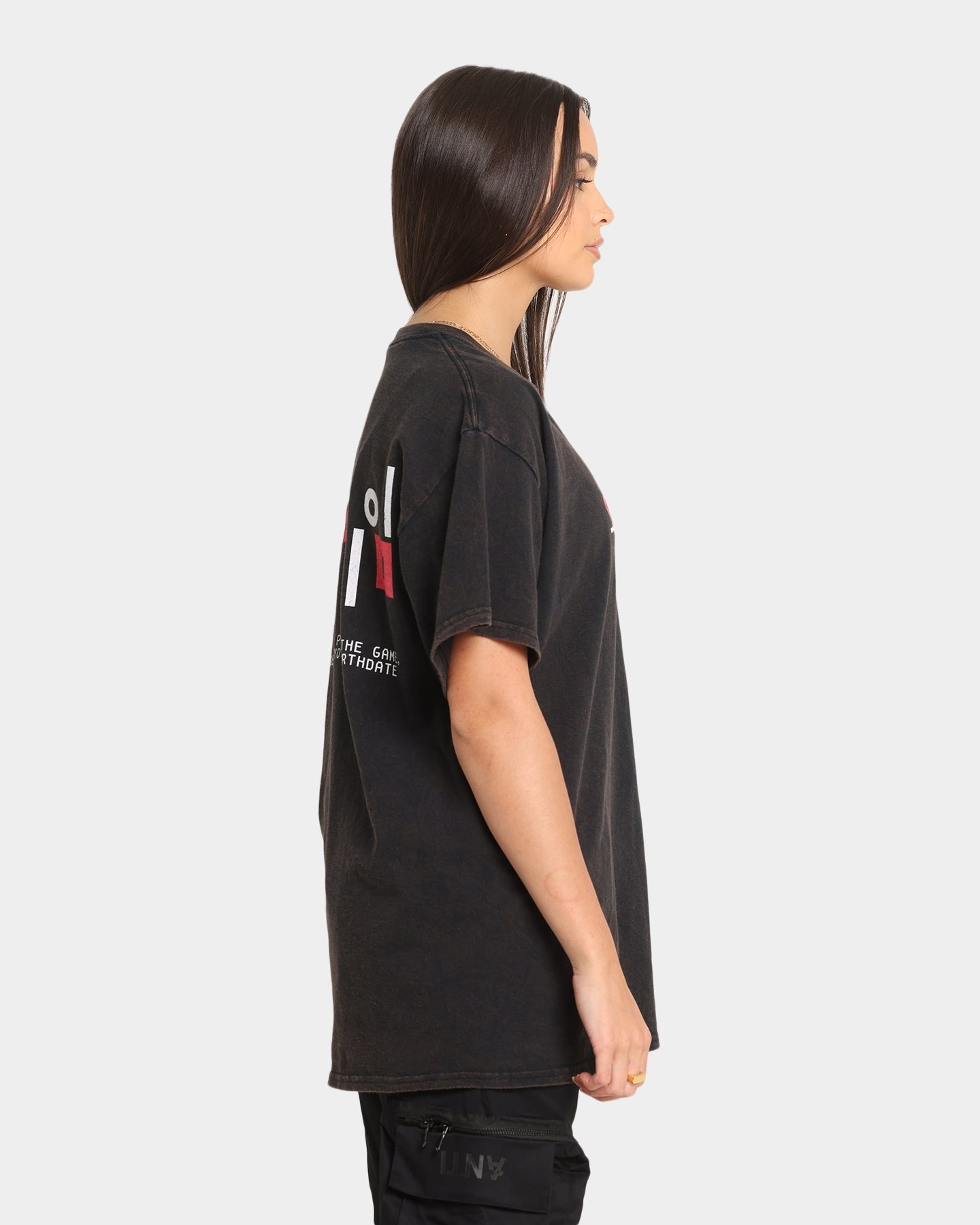 Goat Crew X Squid Game Logo Vintage T-Shirt Black Wash Style001