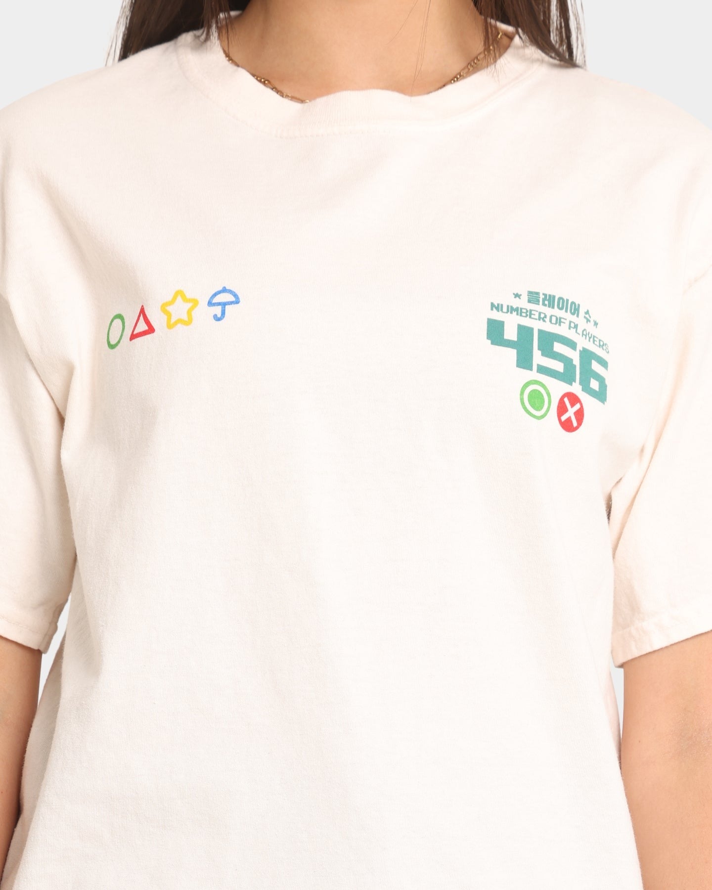 Goat Crew X Squid Game Number of Players Vintage T-Shirt Off White Style001