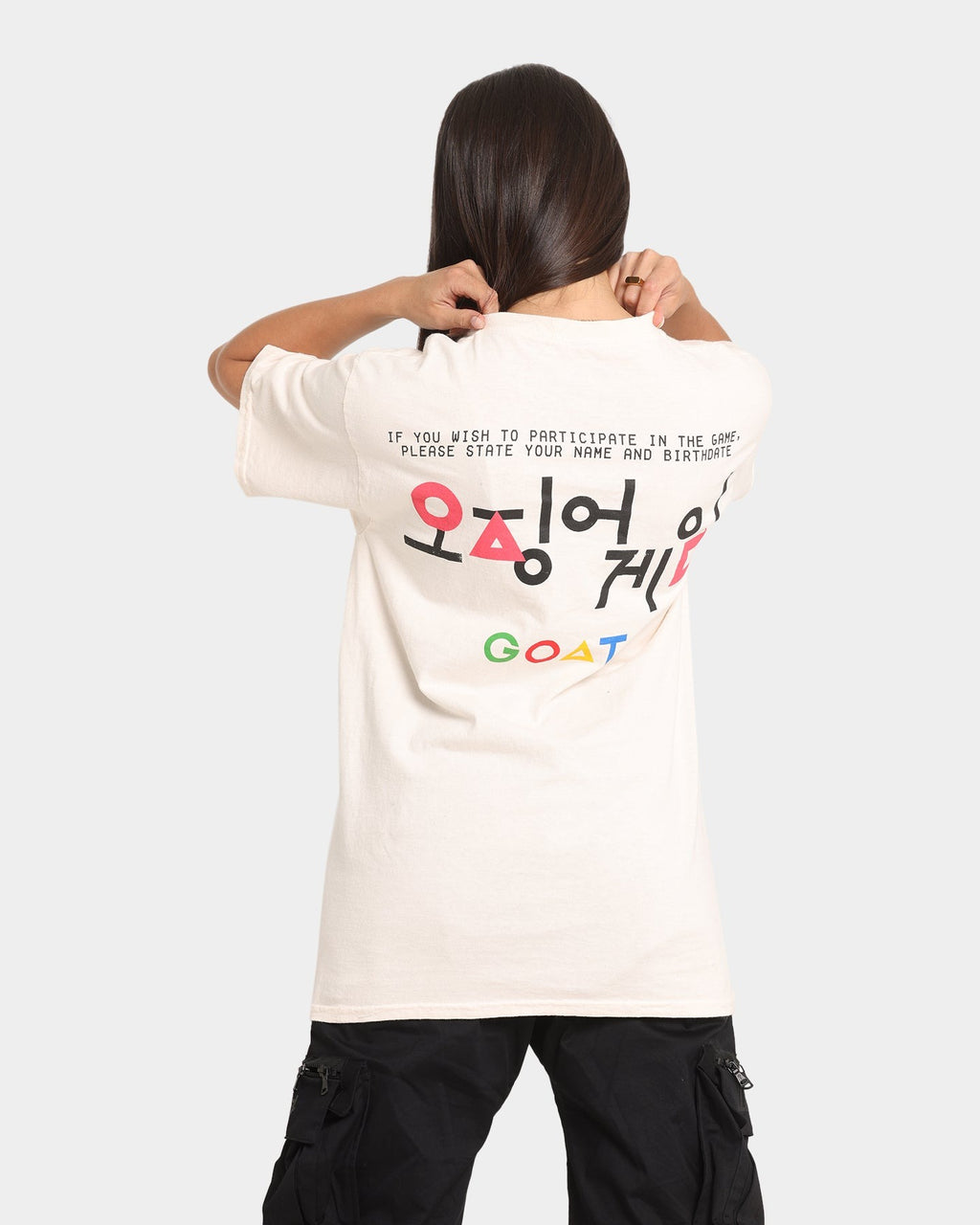 Goat Crew X Squid Game Number of Players Vintage T-Shirt Off White Style001