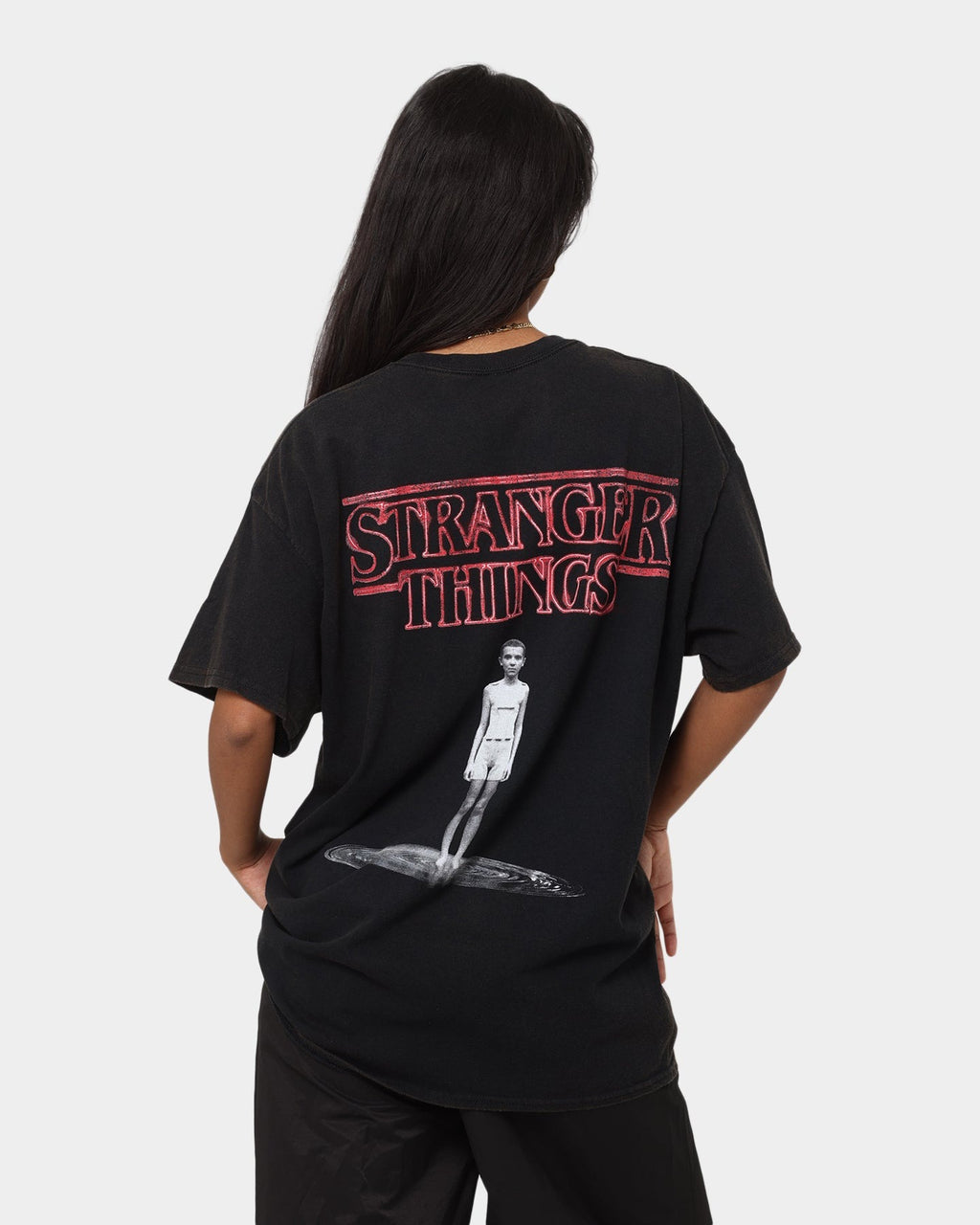 Goat Crew X Stranger Things Eleven Premium Vintage T-Shirt Black Wash Style001