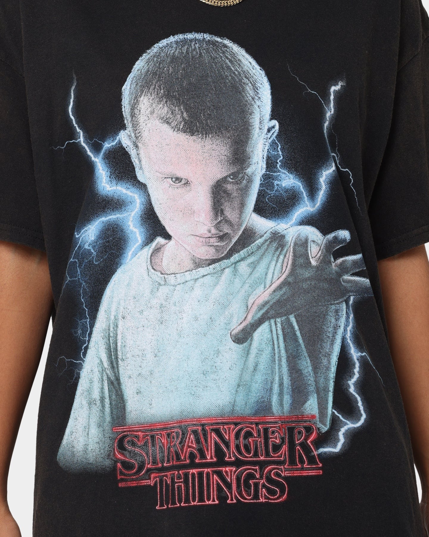 Goat Crew X Stranger Things Eleven Premium Vintage T-Shirt Black Wash Style001