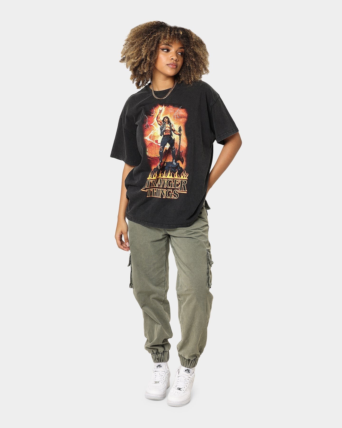 Goat Crew X Stranger Things Metal Vintage T-Shirt Vintage Black Style001