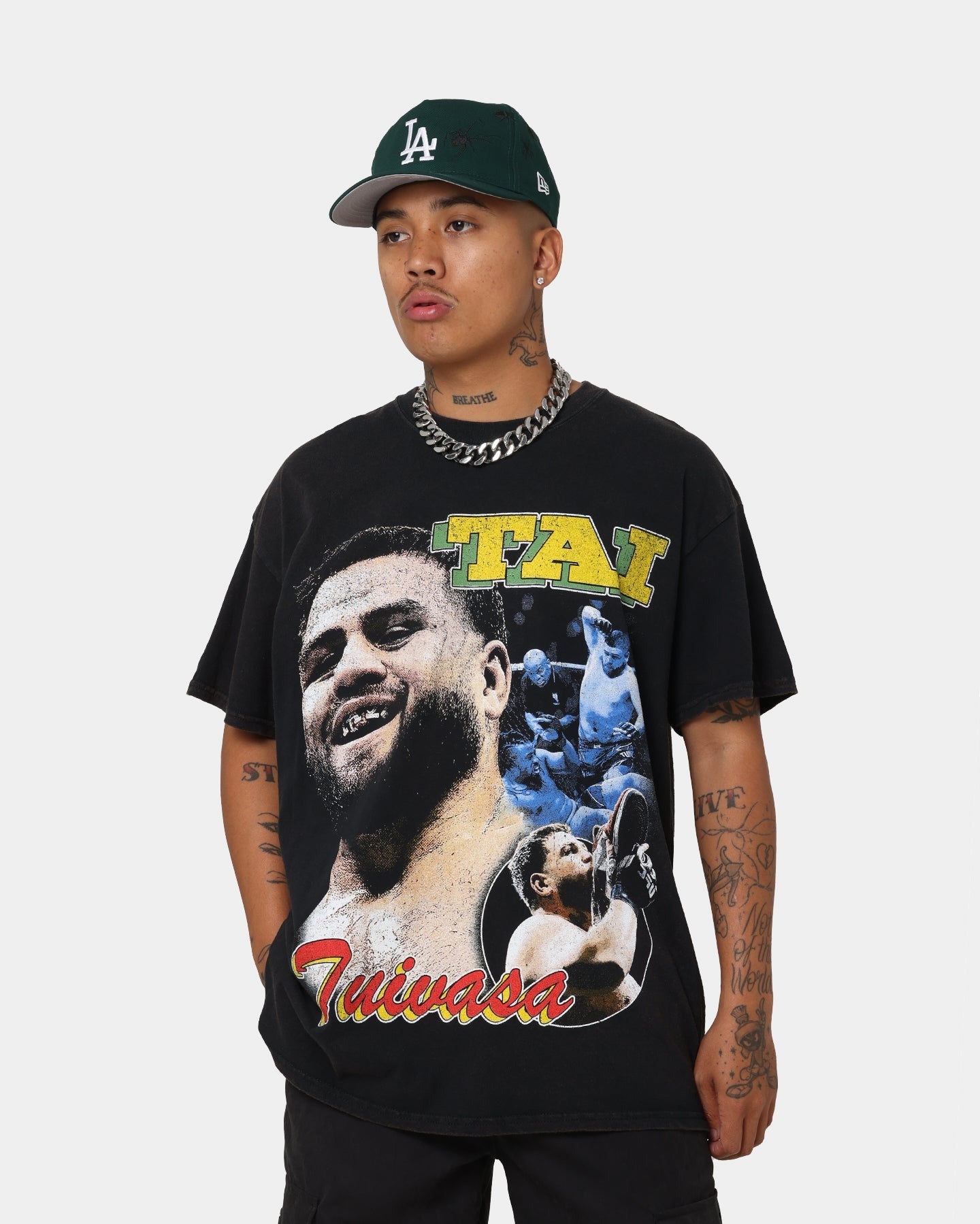 Goat Crew X Tai Tuivasa Tai Face Vintage T-Shirt Washed Black