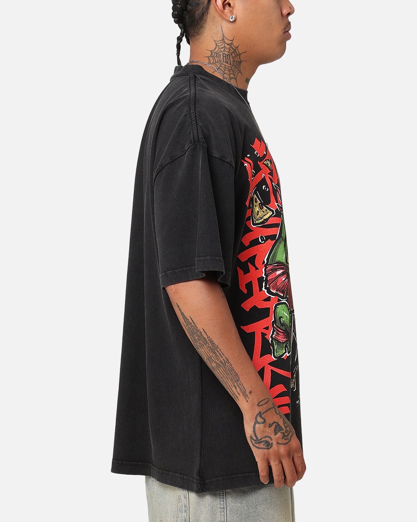 Goat Crew X Teenage Mutant Ninja Turtles Raphael X Sofles Vintage T-Shirt Black Acidwash