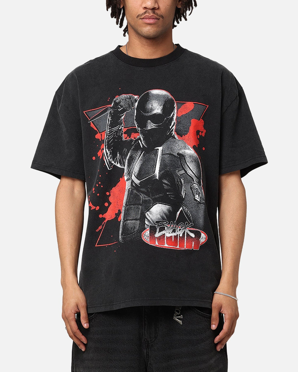 Goat Crew X The Boys Black Noir Vintage T-Shirt Black Acidwash