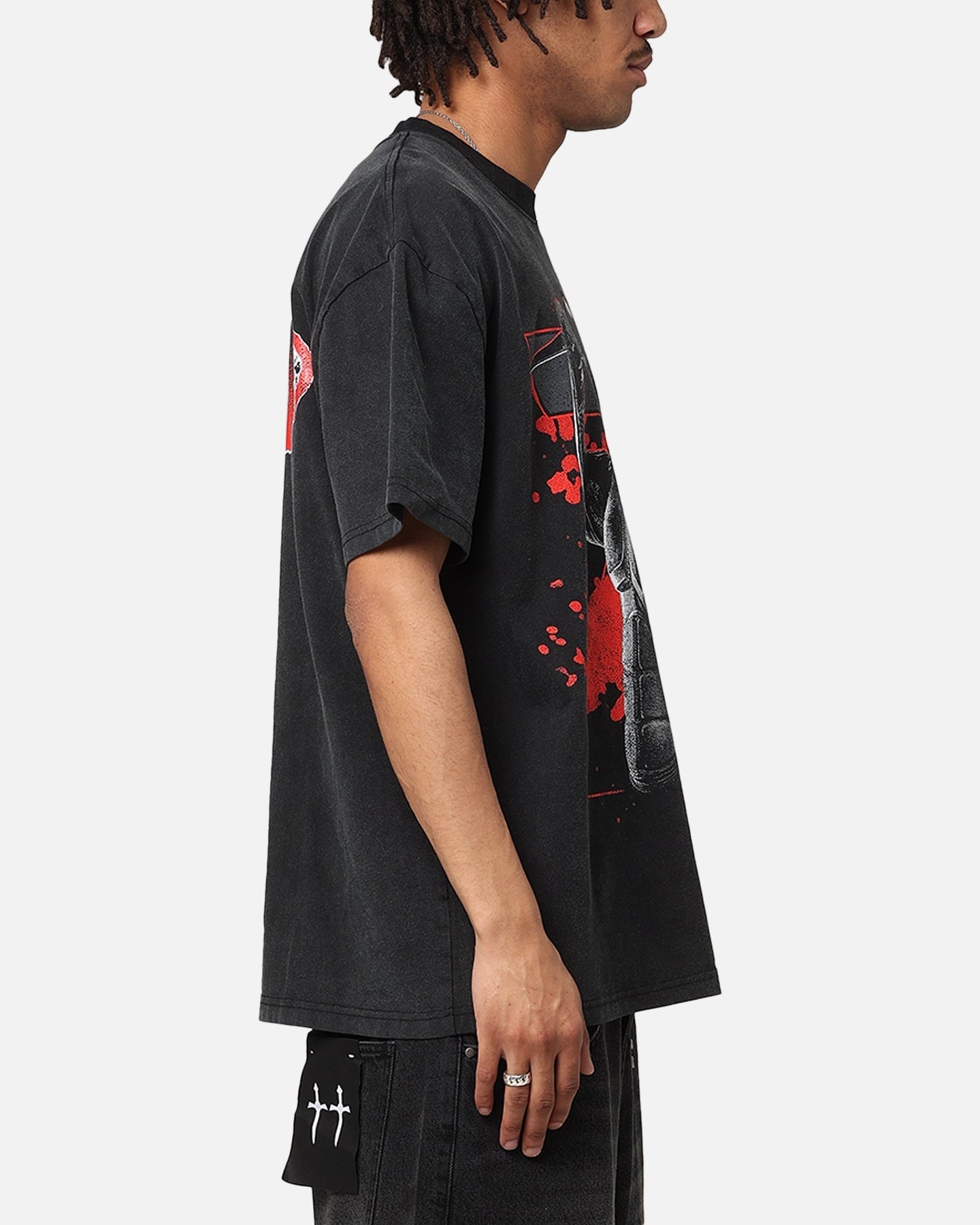 Goat Crew X The Boys Black Noir Vintage T-Shirt Black Acidwash