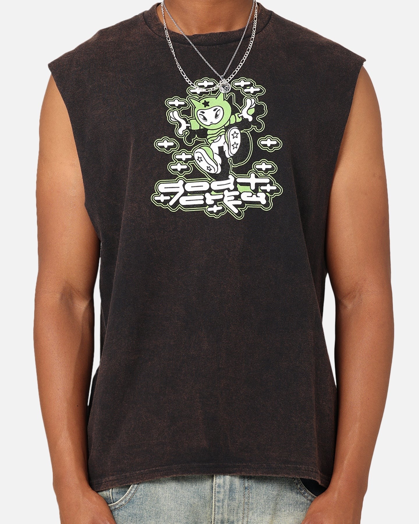 Goat Crew Y2K Ninja Vintage Muscle T-Shirt Black Wash