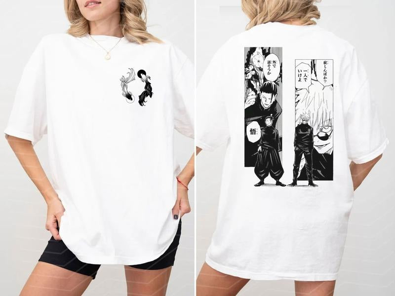 Gojo Satoru x Suguru Geto JJK Vintage Sweatshirt, Jujutsu Kaisen Character Anime Sweatshirt Hoodie T-Shirt Gift For Fans, Jujutsu Kaisen Vintage Shirt, Anime Shirt, Jujutsu Kaisen Shirt, Crewneck, JJK Shirt Hoodie Sweatshirt, Cotton Top For Gym, Menswear.