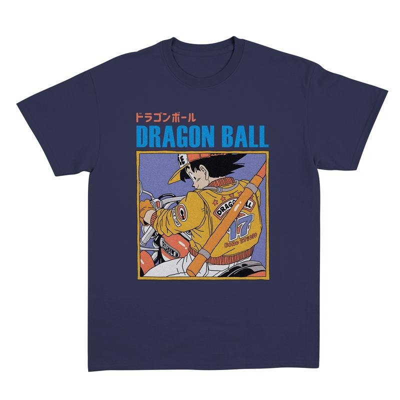 Goku Riding a Bike Graphic T-Shirt, Anime Inspired Tee Inactive, Vintage anime tees, 2000s clothes Menswear Top