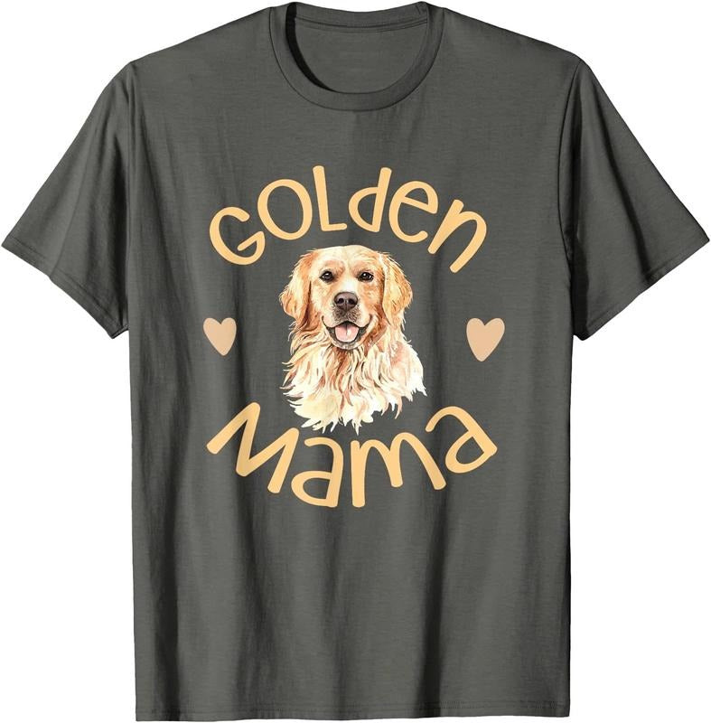 Golden Mama Cute Golden Retriever Dog Mom Pet Unisex T-Shirt Sweatshirt Hoodie Crewneck Casual Shortsleeve Tshirt