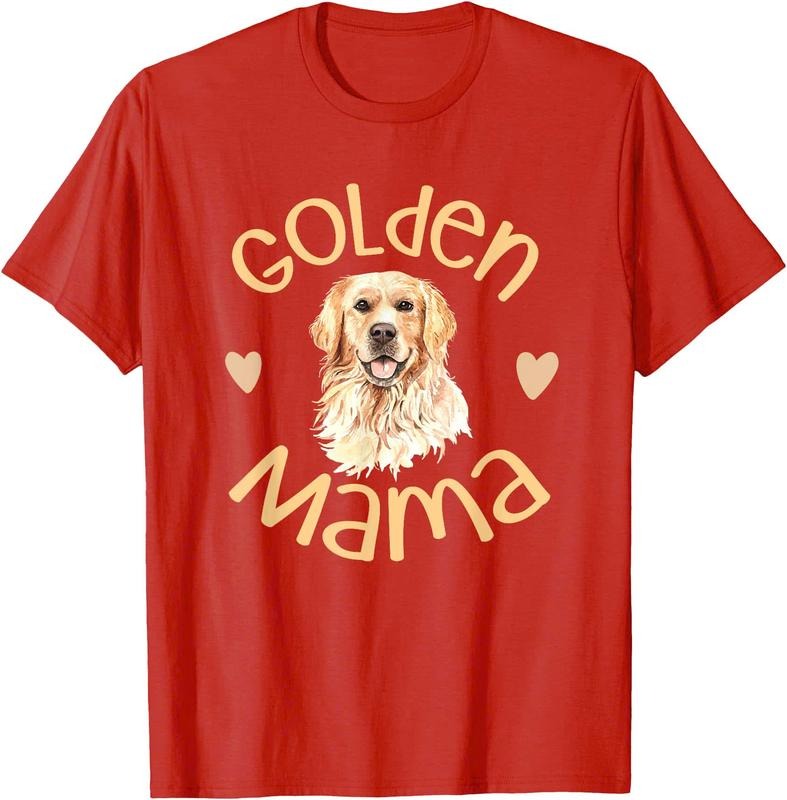 Golden Mama Cute Golden Retriever Dog Mom Pet Unisex T-Shirt Sweatshirt Hoodie Crewneck Casual Shortsleeve Tshirt