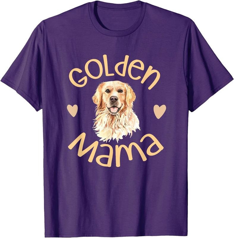 Golden Mama Cute Golden Retriever Dog Mom Pet Unisex T-Shirt Sweatshirt Hoodie Crewneck Casual Shortsleeve Tshirt