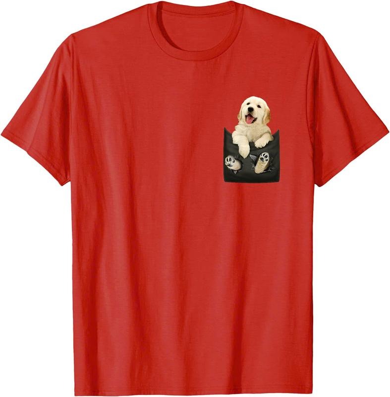 Golden Retriever In Pocket Puppy Unisex T-Shirt Sweatshirt Hoodie Crewneck Casual Shortsleeve Tshirt Classic Cotton