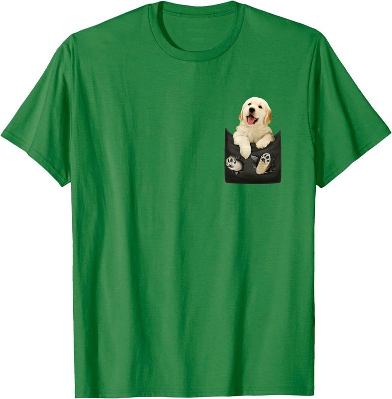 Golden Retriever In Pocket Puppy Unisex T-Shirt Sweatshirt Hoodie Crewneck Casual Shortsleeve Tshirt Classic Cotton