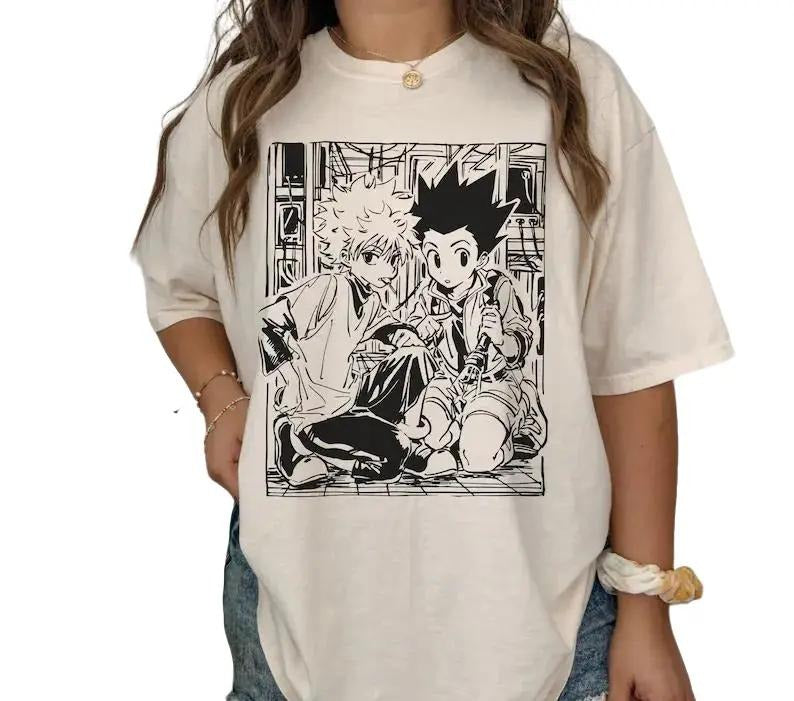 Gon Freecss x Zoldyck Kilua Shirt, Oversized Hunter x Hunter Anime TShirt Hoodie Sweatshirt, Anime Shirt, FreeShiping, Crewneck Sweatshirt Hoodie T Shirt.