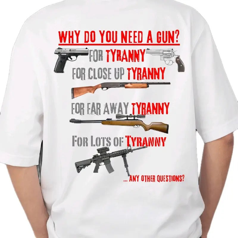 "Guns are for Tyranny"  Menswear t-shirt Cotton armory apparel, Top, Crewneck Bear Breathable t shirt Hoodie, Sweatshirt