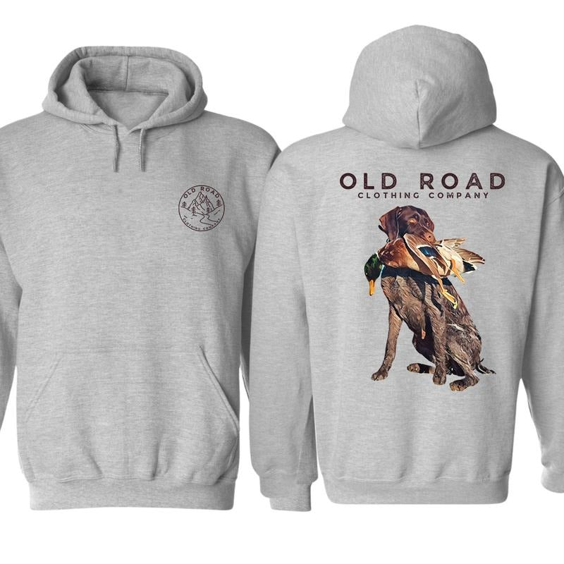Gwp Hoodie, German Wirehaired Pointers Mens Bird Hunting Graphic Hoodie, For Him, For Her