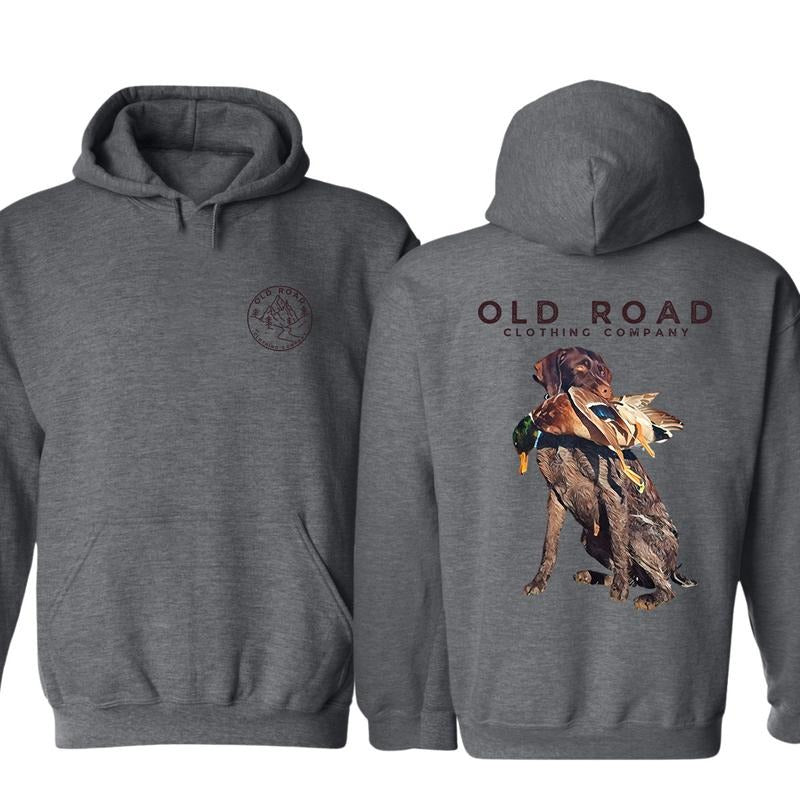 Gwp Hoodie, German Wirehaired Pointers Mens Bird Hunting Graphic Hoodie, For Him, For Her