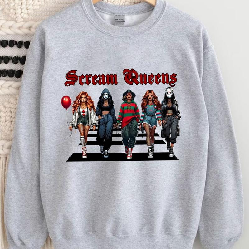 Halloween Horror Characters Scream Queens Shirt, Halloween Graphic Tee Shirt